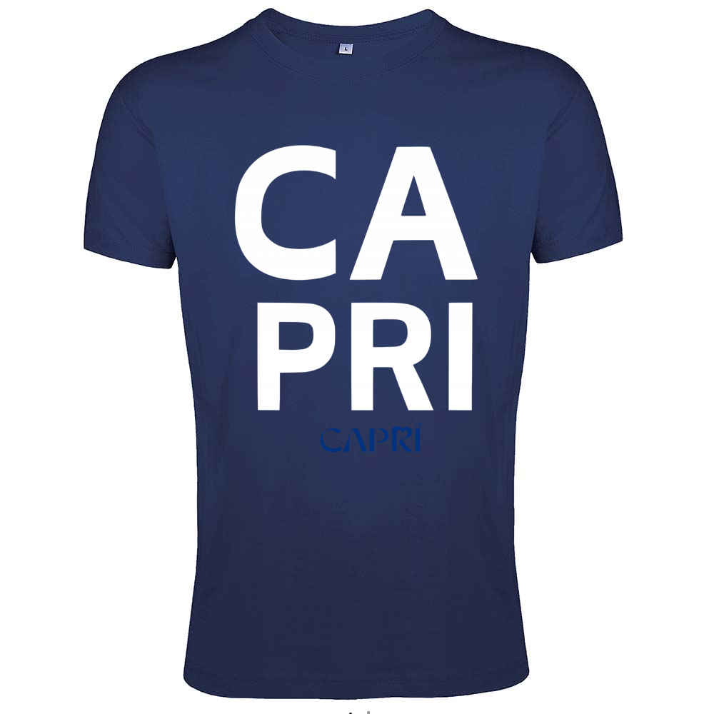 T-Shirt Men Fit CAPRI DESIGN SCRITTA BIANCA