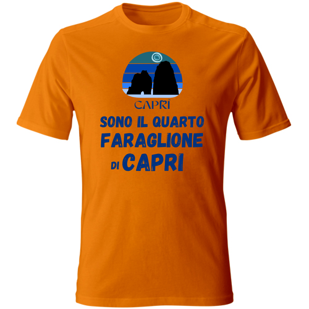 T-Shirt Bambino SONO IL QUARTO FARAGLIONE DI CAPRI SCRITTA BLUE