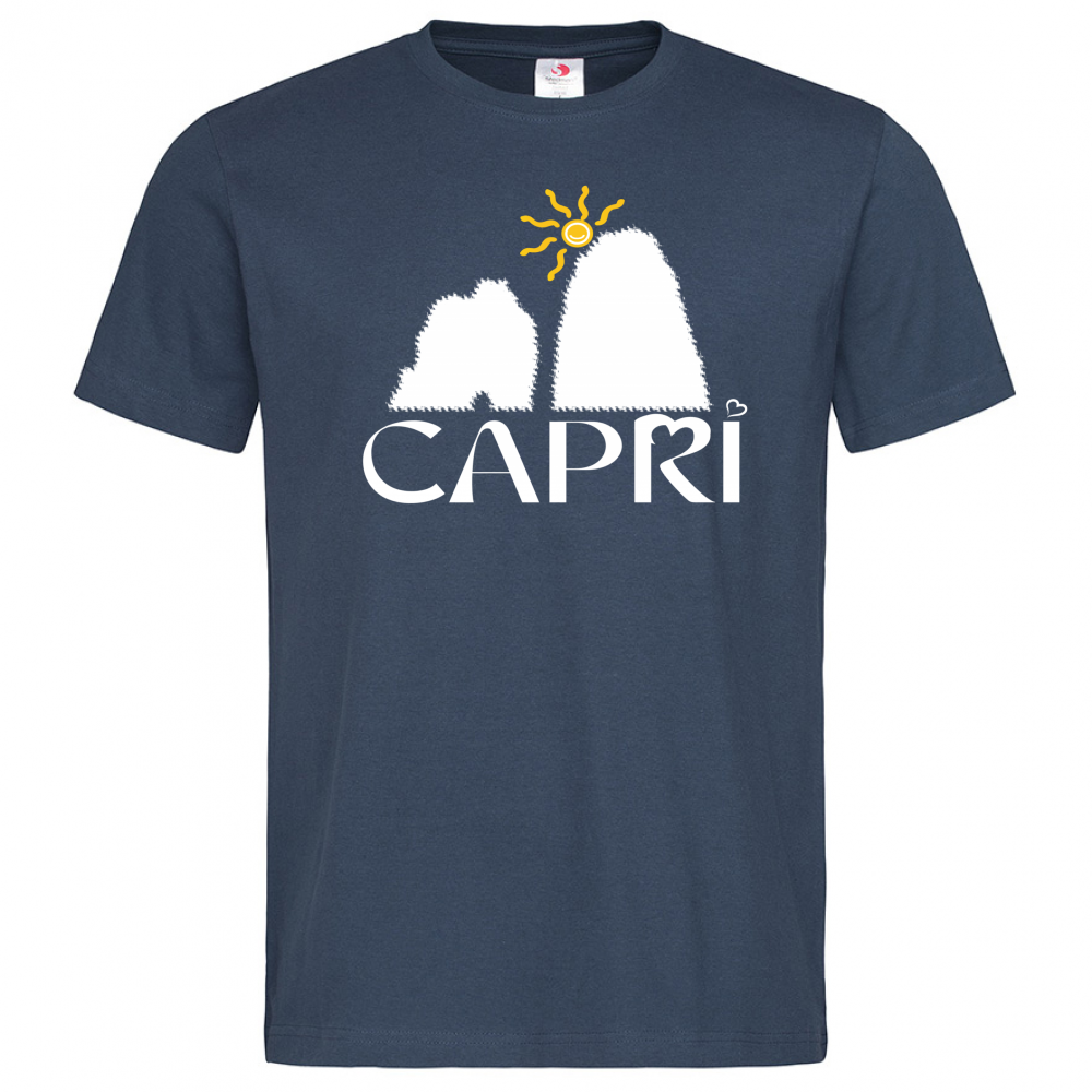 T-Shirt Men Premium CAPRI HAPPY FARAGLIONI WHITE