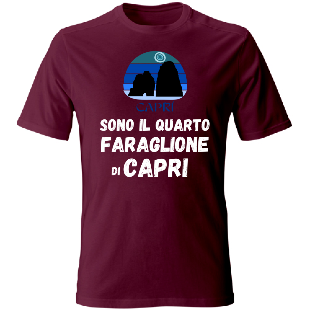 T-Shirt Unisex SONO IL QUARTO FARAGLIONE DI CAPRI SCRITTA BIANCA