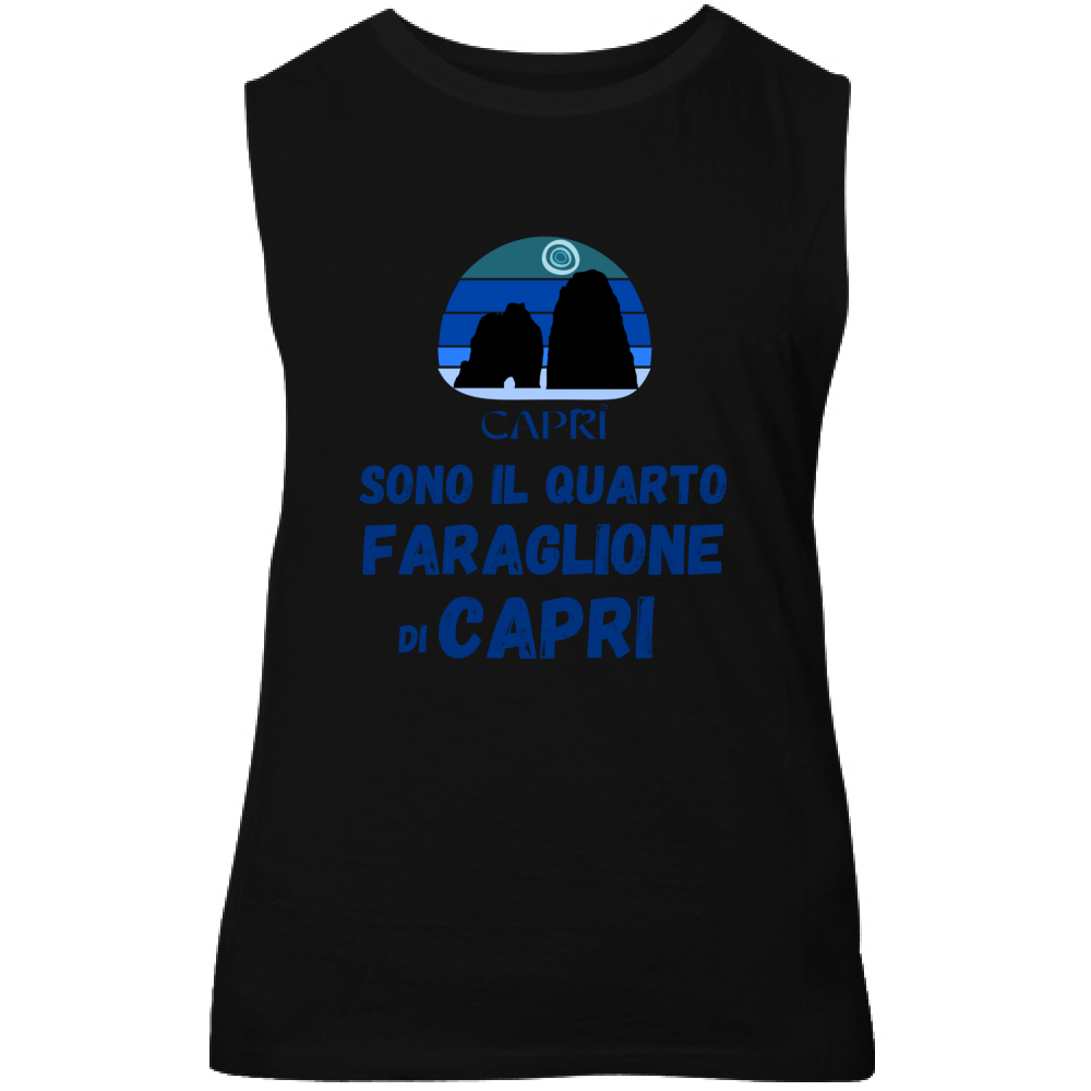 Canotta Unisex SONO IL QUARTO FARAGLIONE DI CAPRI SCRITTA BLUE