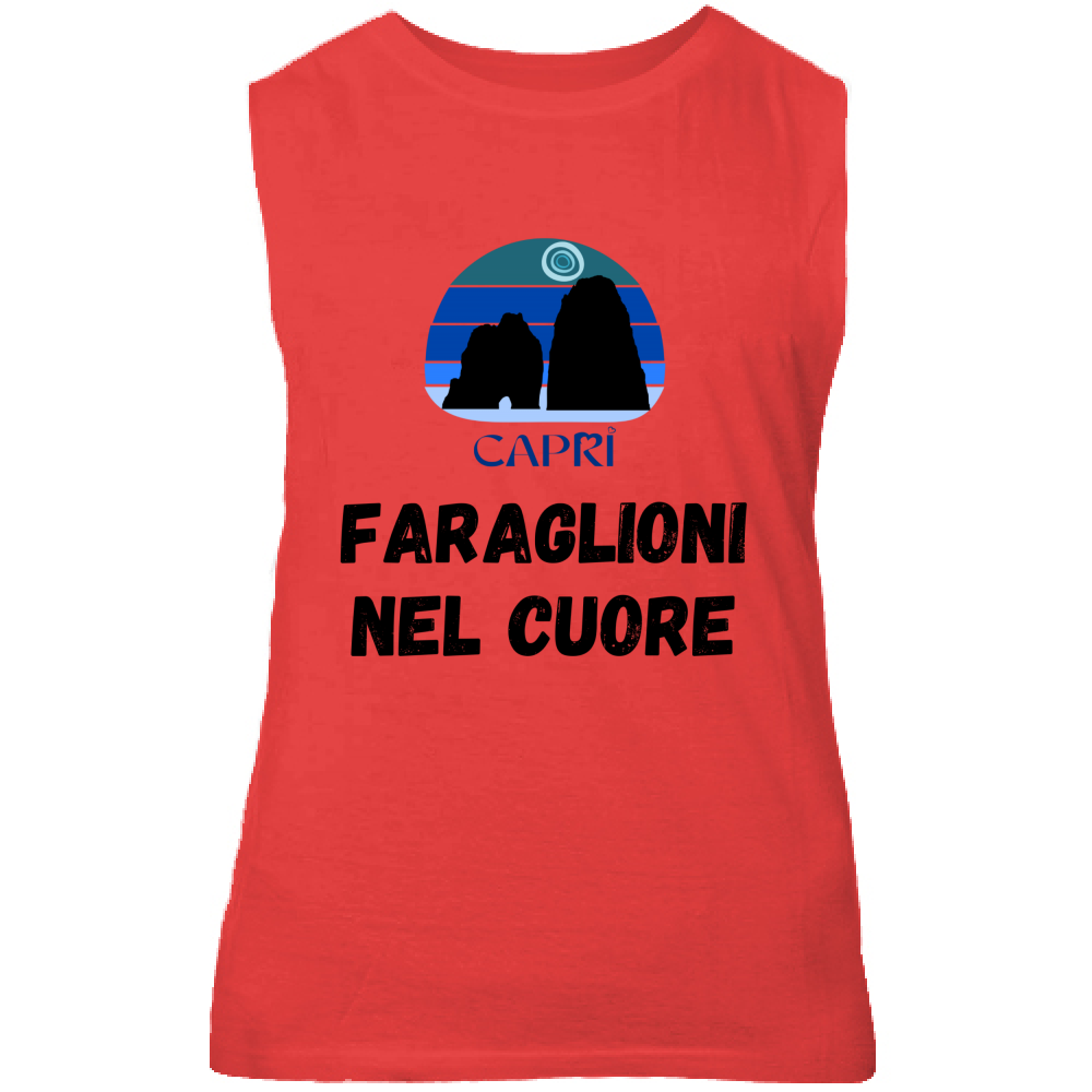 Canotta Unisex FARAGLIONI DI CAPRI NEL CUORE SCRITTA NERA