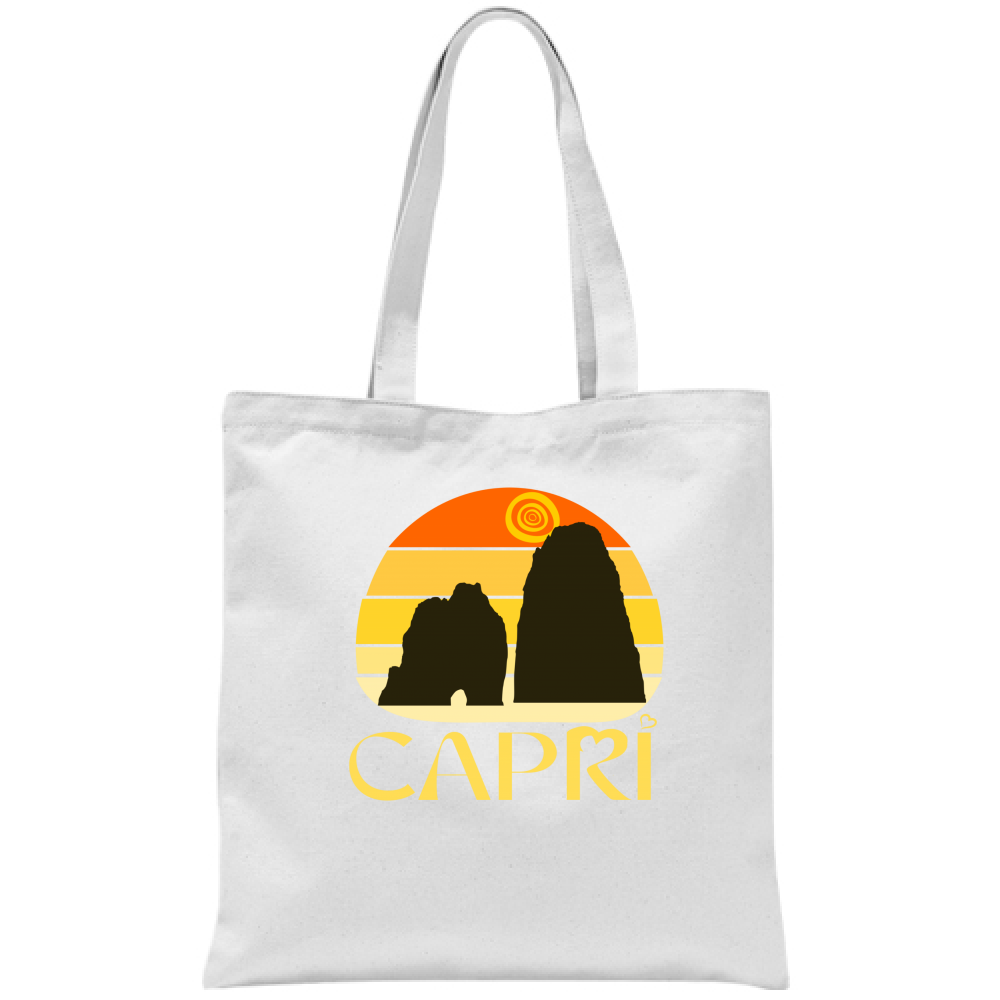 Borsa CAPRI TRAMONTO VINTAGE SCRITTA GIALLO