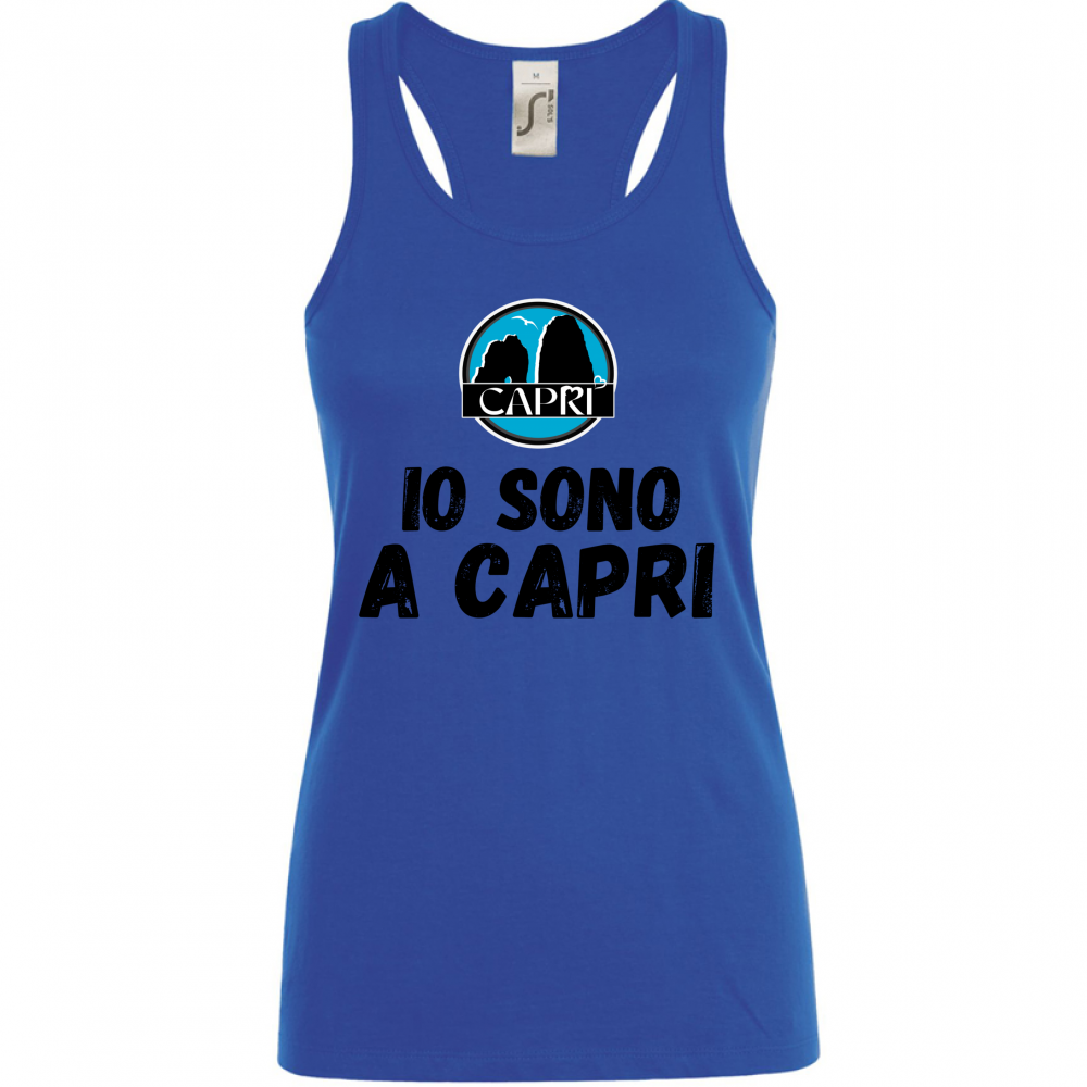 Canotta Donna IO SONO A CAPRI SCRITTA NERA