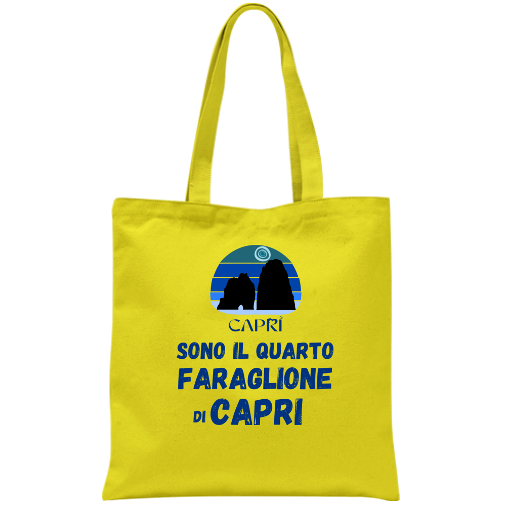 Bag I AM THE FOURTH FARAGLIONE OF CAPRI BLUE WRITING