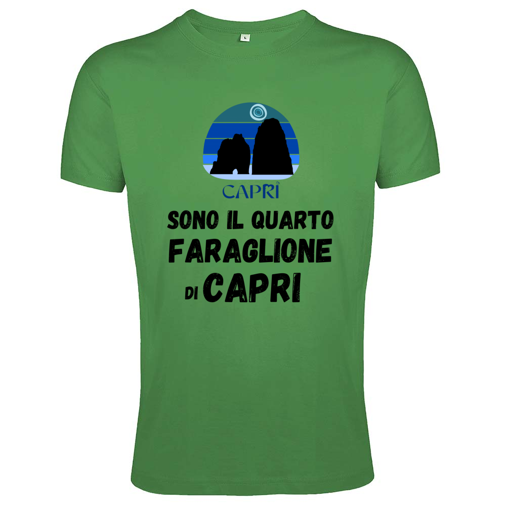 T-Shirt Men Fit SONO IL QUARTO FARAGLIONE DI CAPRI SCRITTA NERA