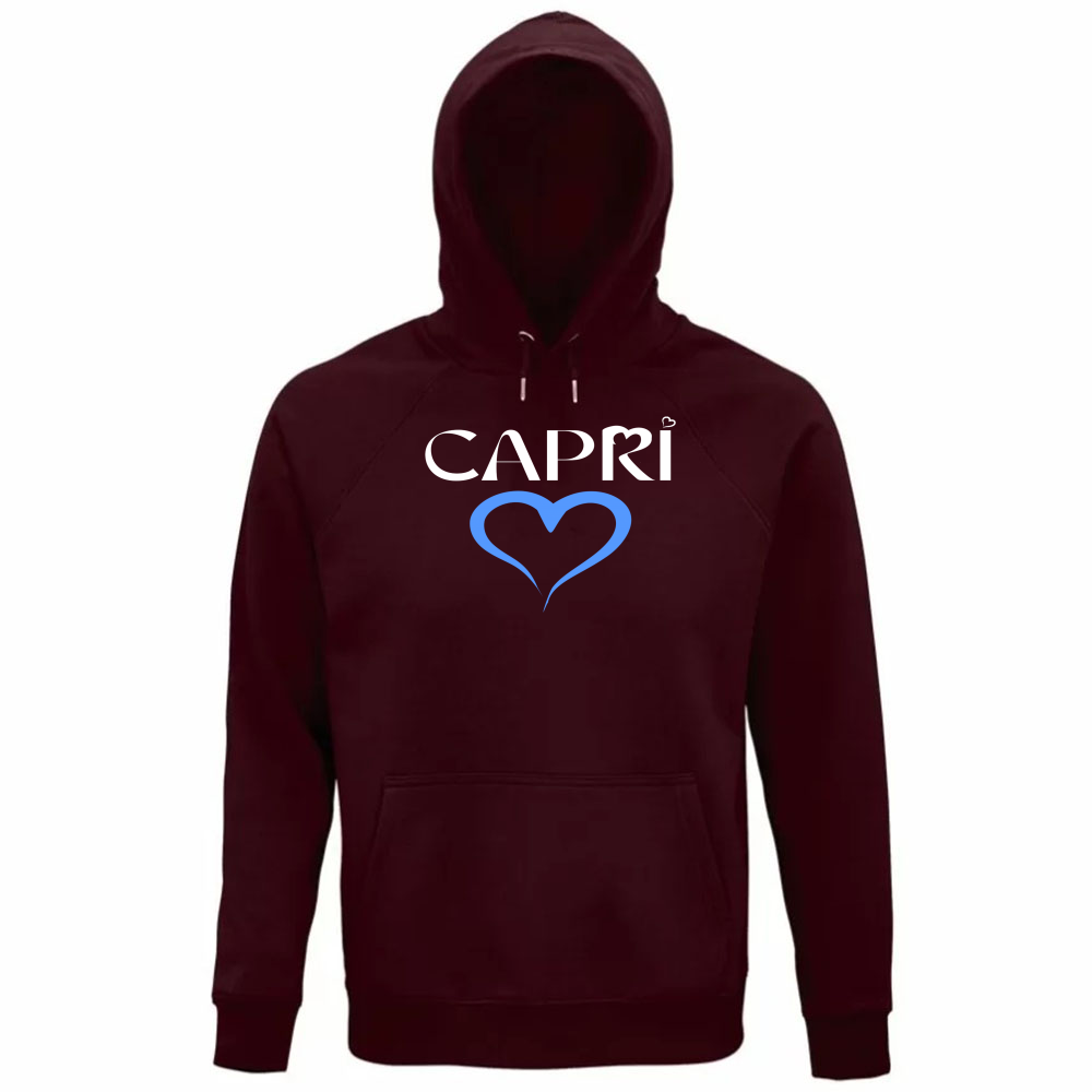 Unisex Organic Hoodie CAPRI HEART BLUE