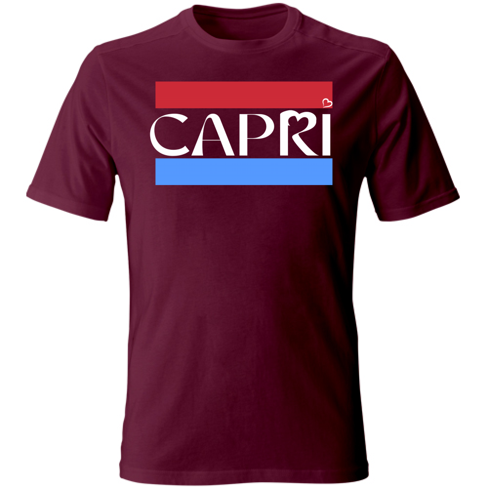 T-Shirt Unisex CAPRI FASCIA ROSSO BLUE BIANCO