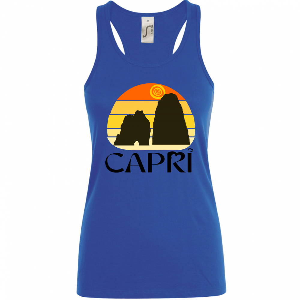 Canotta Donna CAPRI TRAMONTO VINTAGE SCRITTA NERA