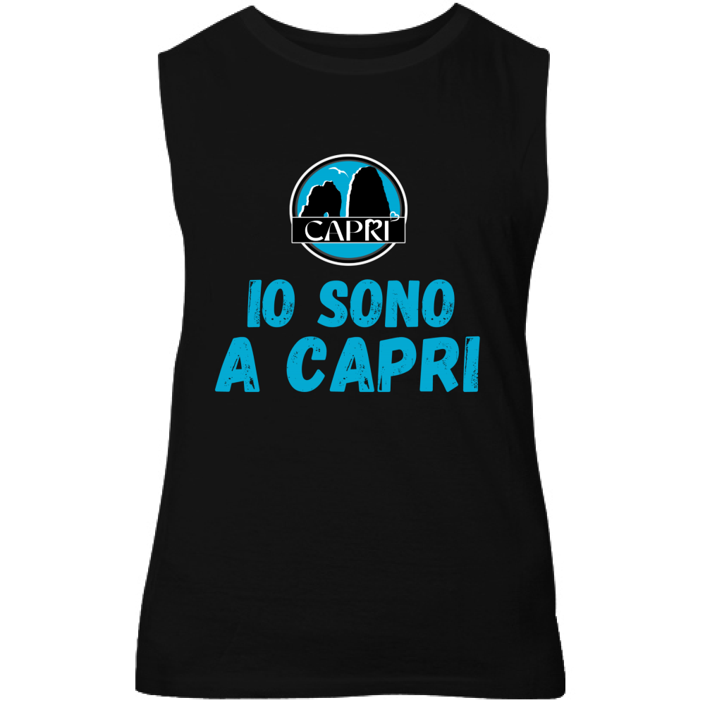 Canotta Unisex IO SONO A CAPRI SCRITTA AZZURRA