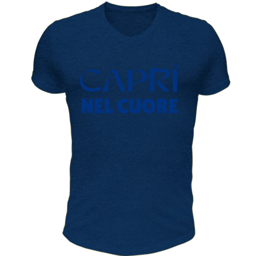 T-Shirt Unisex Scollo V Capri Nel Cuore