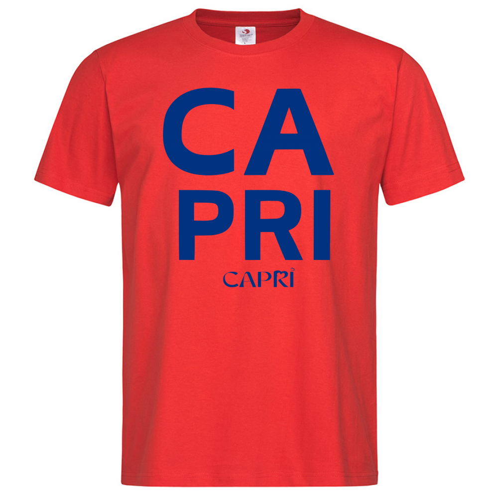 T-Shirt Men Premium CAPRI DESIGN SCRITTA BLUE
