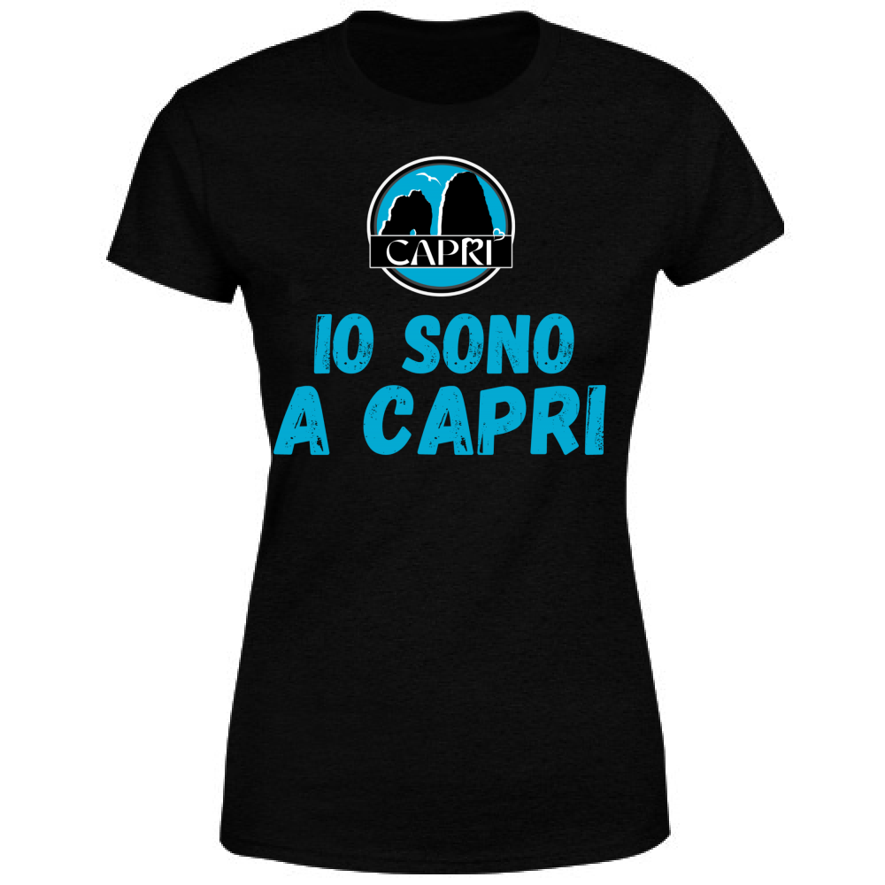 Women's T-Shirt I AM IN CAPRI BLUE WRITING