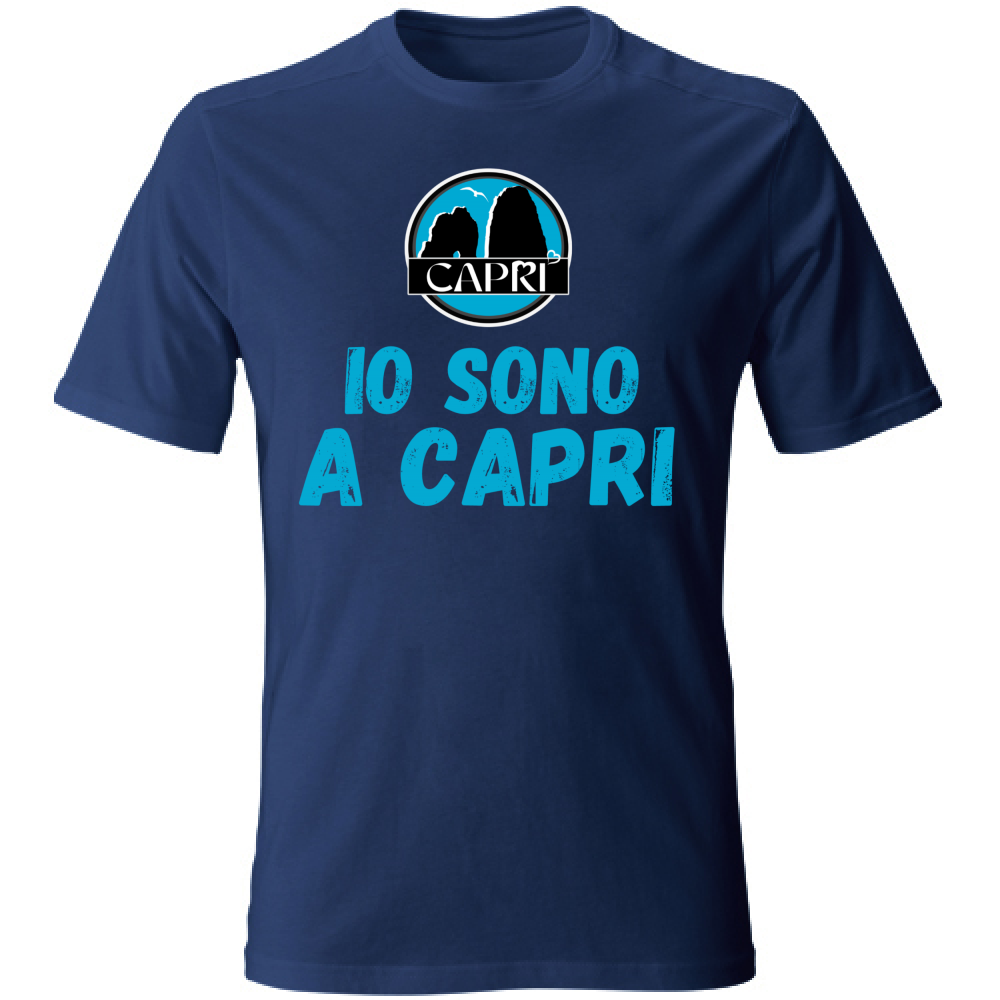 T-Shirt Bambino IO SONO A CAPRI SCRITTA AZZURRA