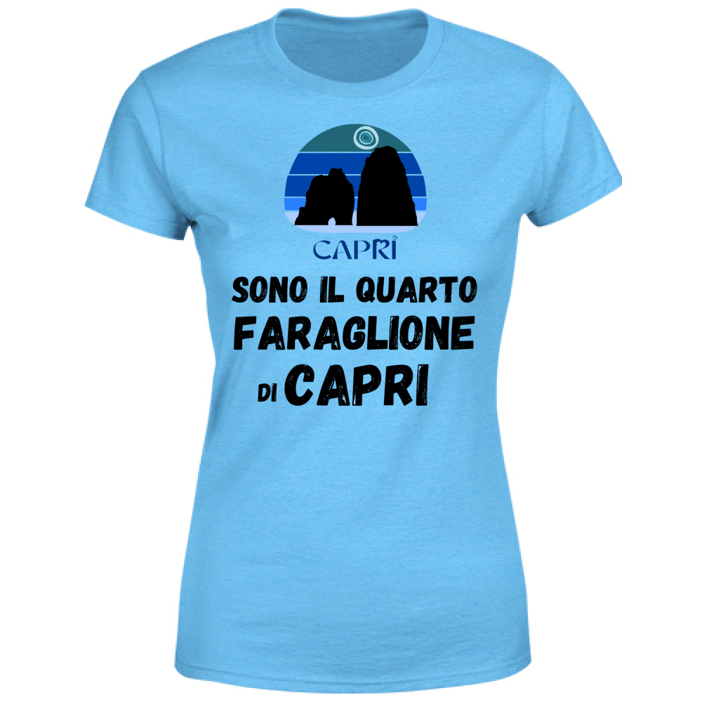 T-Shirt Donna SONO IL QUARTO FARAGLIONE DI CAPRI SCRITTA NERA