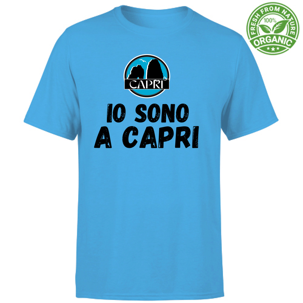 T-Shirt Unisex Organic IO SONO A CAPRI SCRITTA NERA
