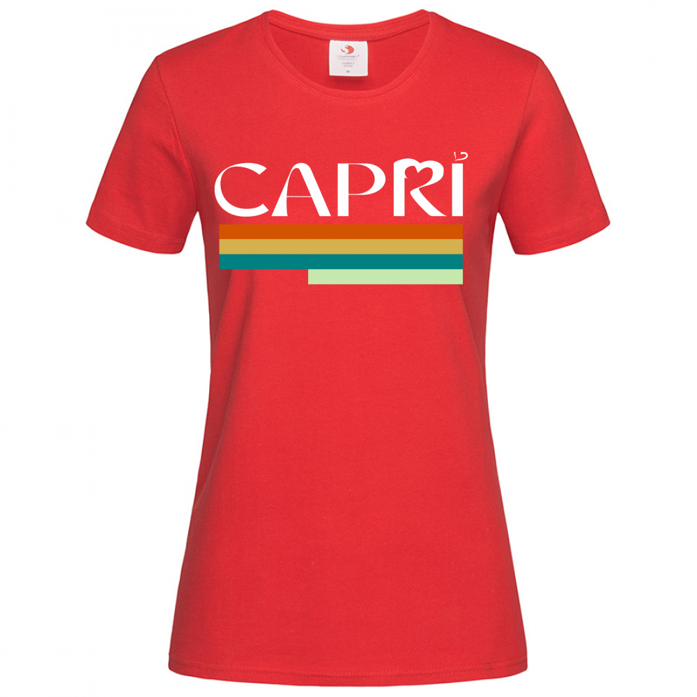 T-Shirt Women Premium CAPRI TECNICOLOR SCRITTA BIANCA