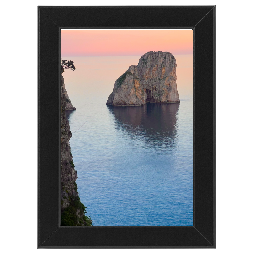 Poster con Cornice 40x60 Capri Faraglione in Rosa