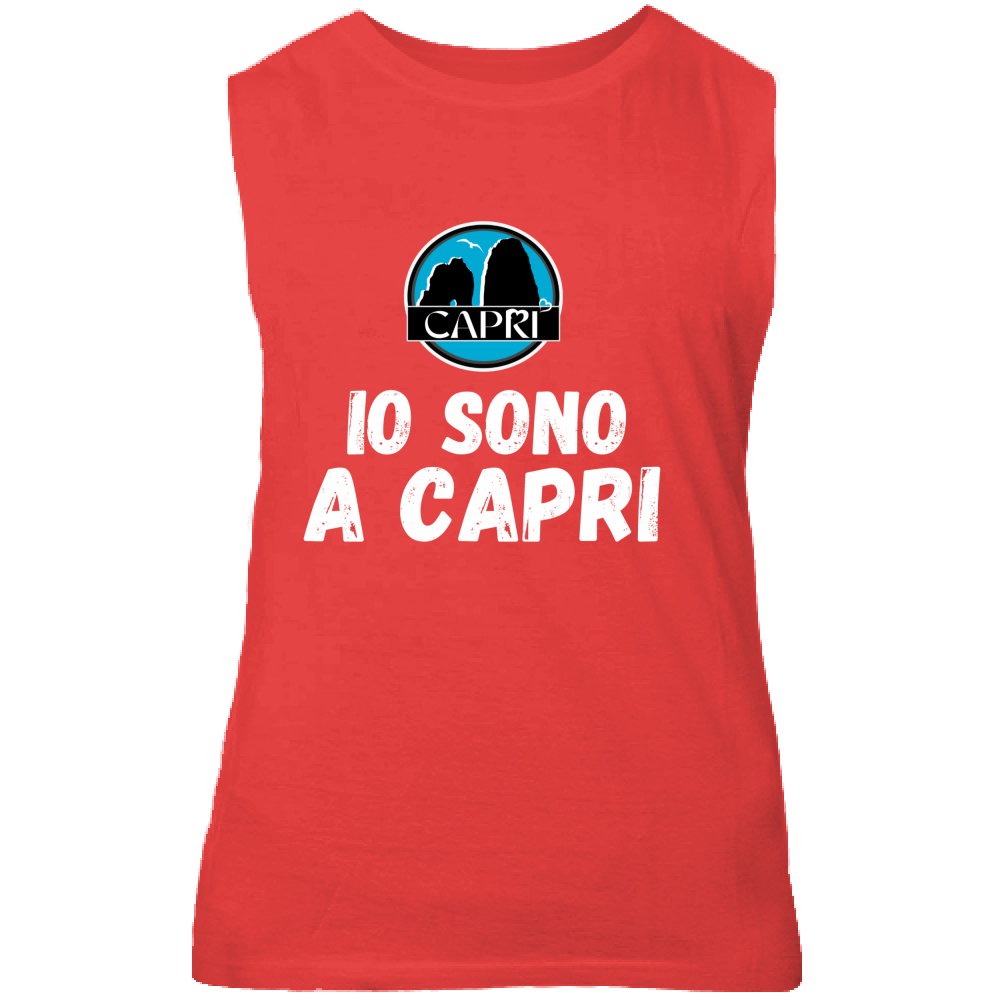 Canotta Unisex IO SONO A CAPRI SCRITTA BIANCA