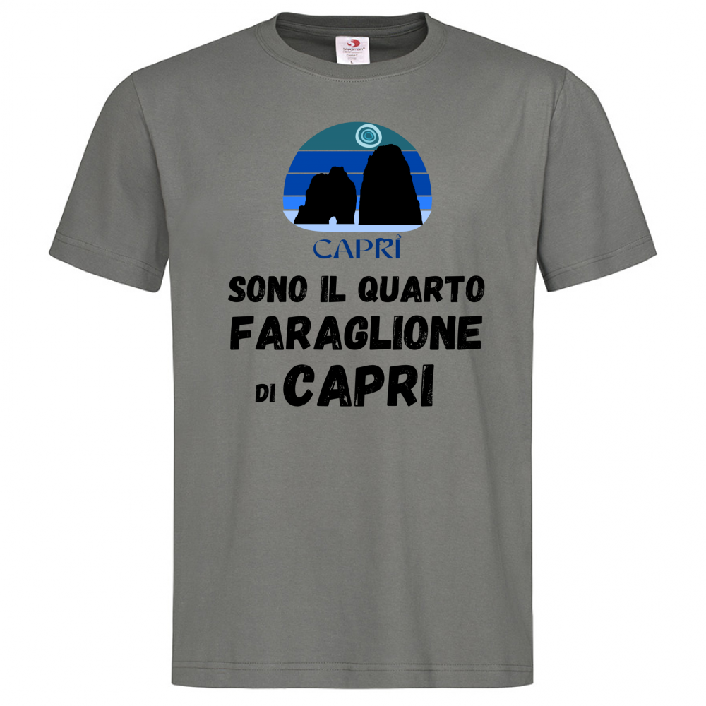 T-Shirt Men Premium SONO IL QUARTO FARAGLIONE DI CAPRI SCRITTA NERA