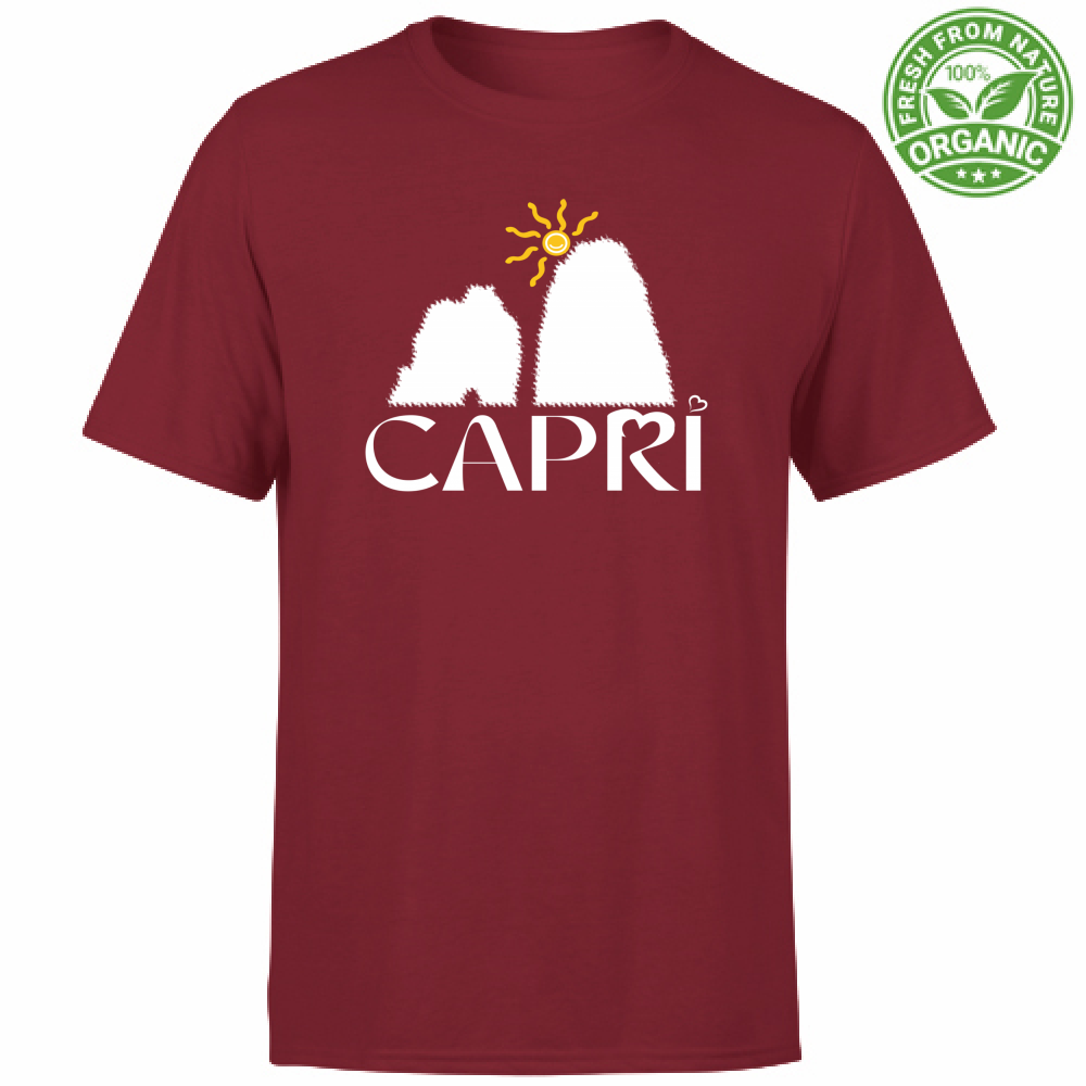 T-Shirt Unisex Organic CAPRI HAPPY FARAGLIONI WHITE