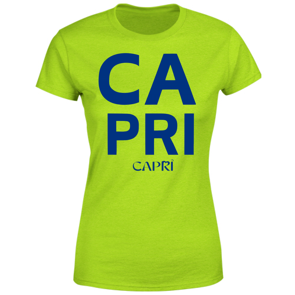 T-Shirt Donna CAPRI DESIGN SCRITTA BLUE