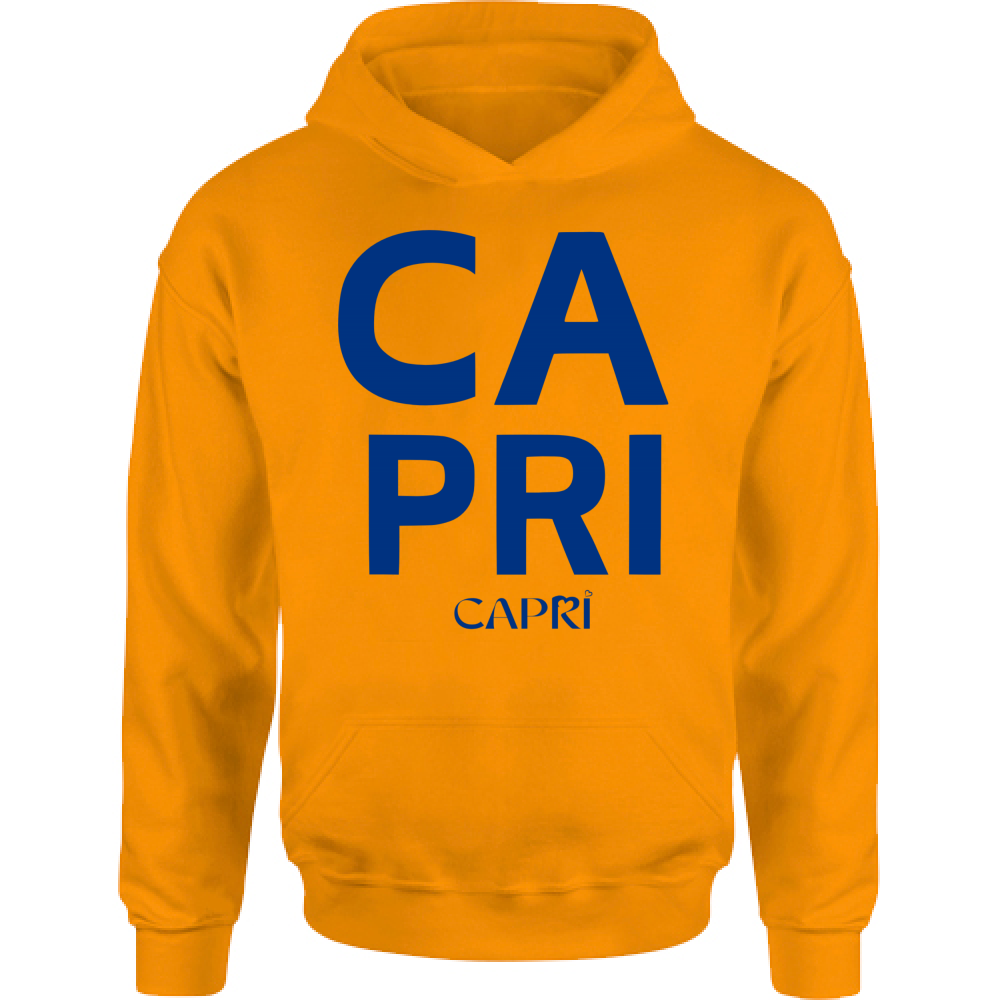 Felpa Bambino con Cappuccio CAPRI DESIGN SCRITTA BLUE