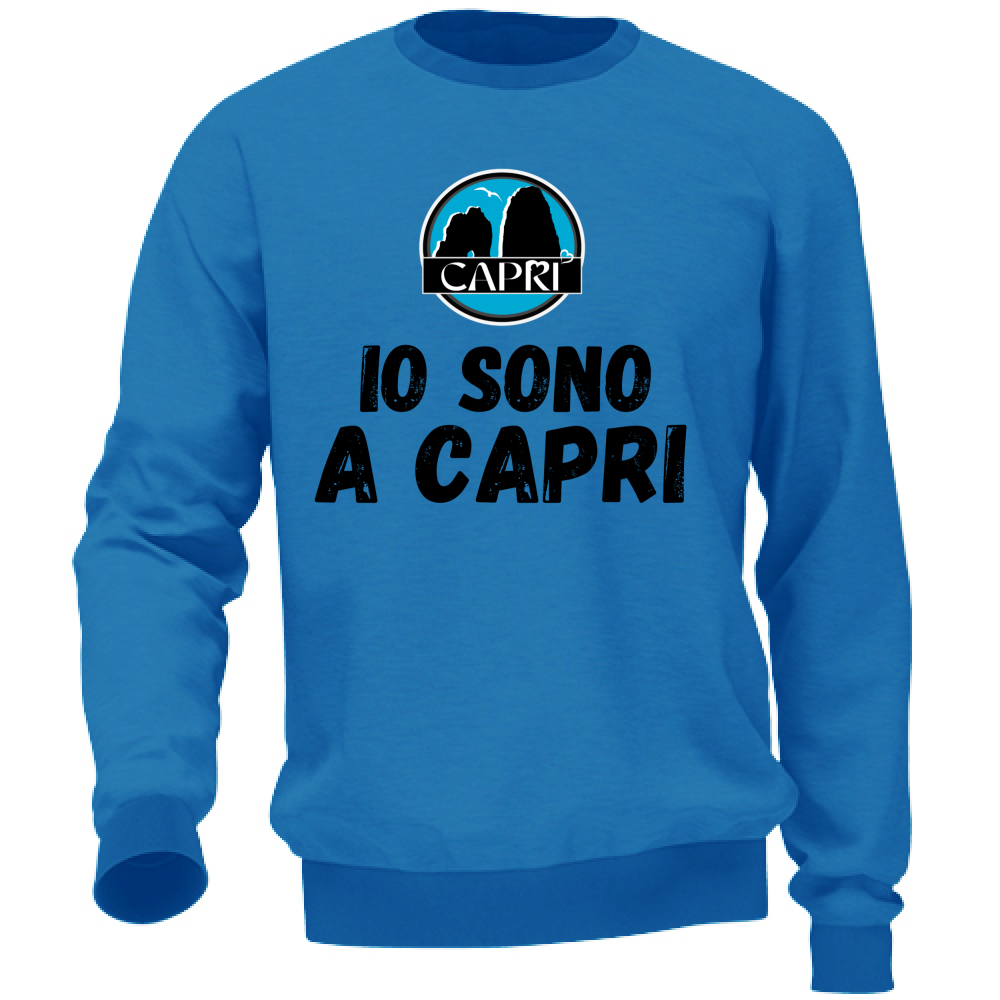 Felpa Unisex IO SONO A CAPRI SCRITTA NERA