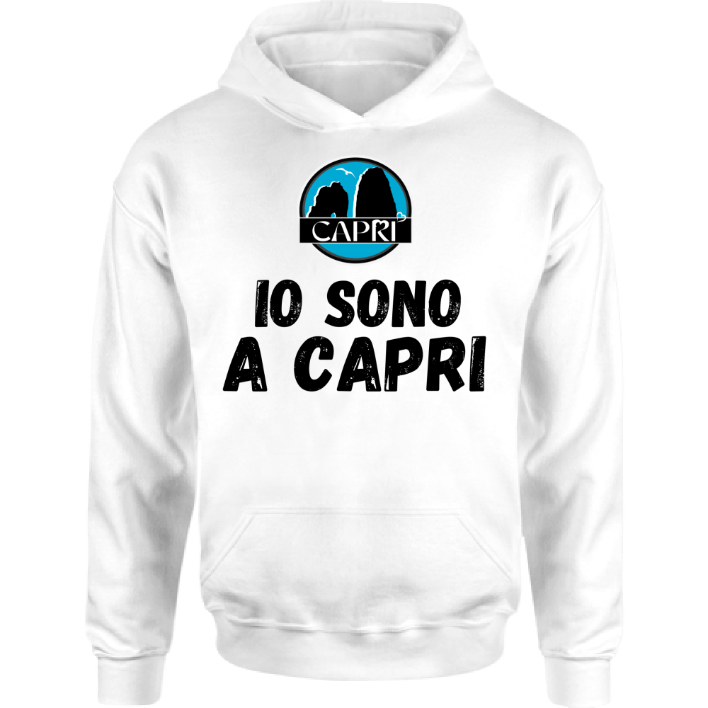 Felpa Bambino con Cappuccio IO SONO A CAPRI SCRITTA NERA