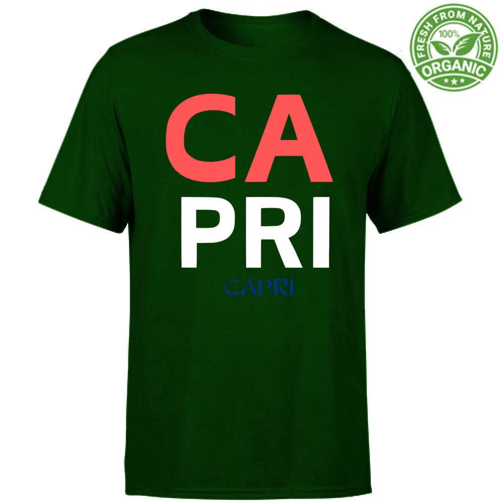 T-Shirt Unisex Organic CAPRI DESIGN SCRITTA ROSSA