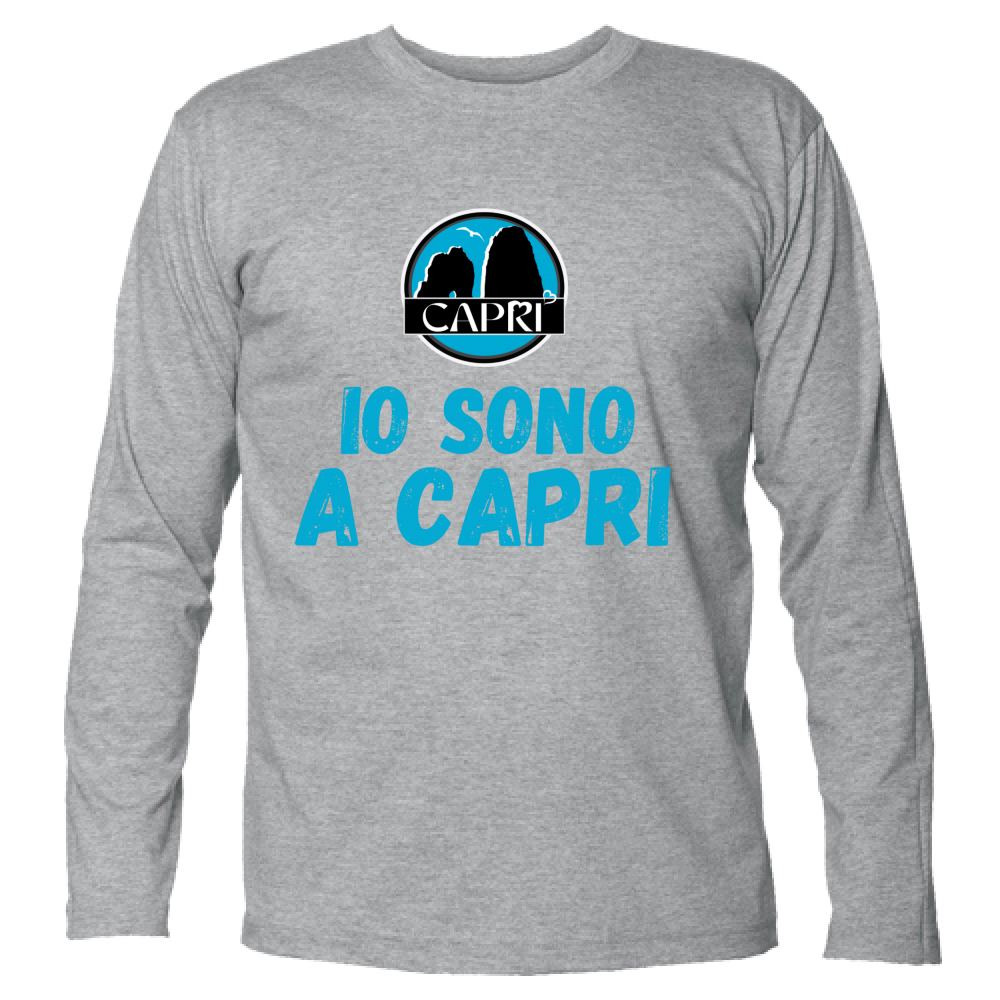 Unisex Long Sleeve T-Shirt I AM IN CAPRI BLUE WRITING