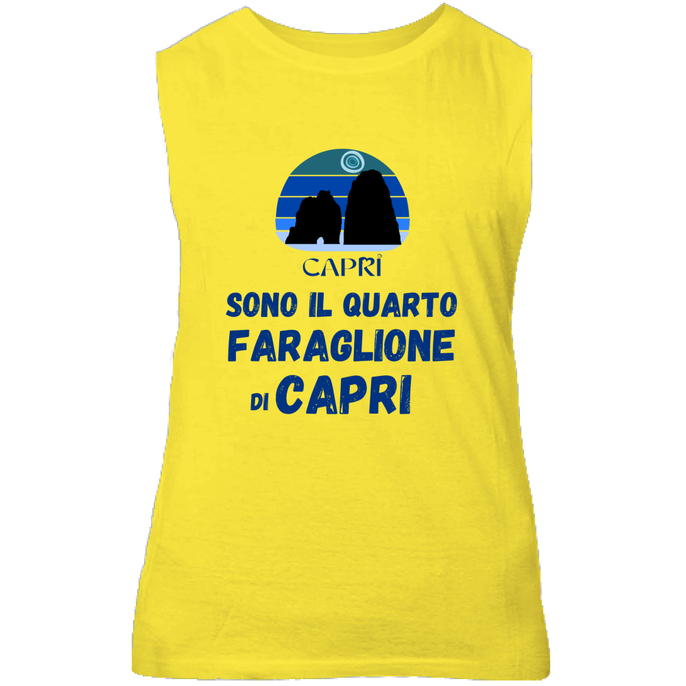Canotta Unisex SONO IL QUARTO FARAGLIONE DI CAPRI SCRITTA BLUE