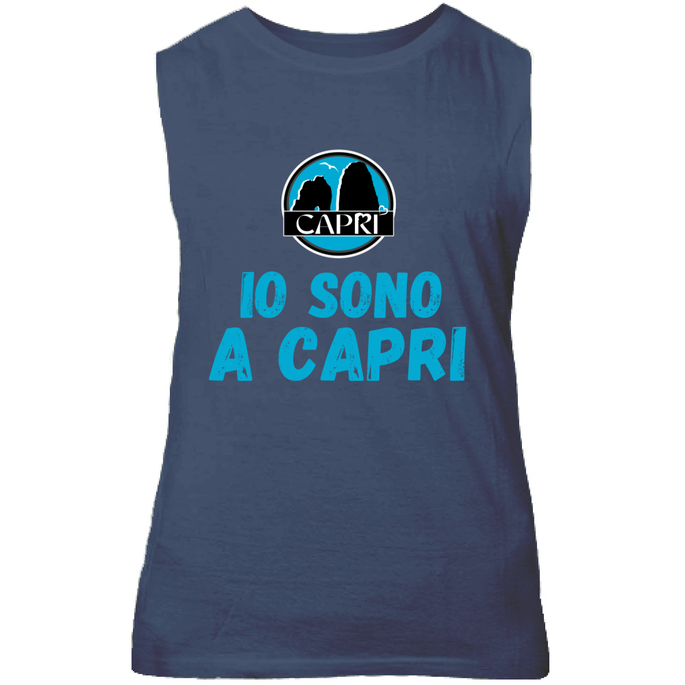 Canotta Unisex IO SONO A CAPRI SCRITTA AZZURRA