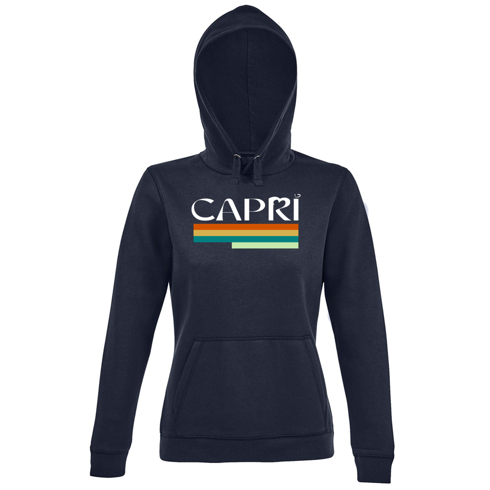 Hoodie Premium Women CAPRI TECNICOLOR SCRITTA BIANCA