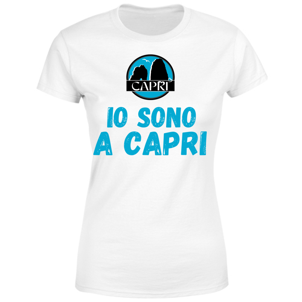 Women's T-Shirt I AM IN CAPRI BLUE WRITING