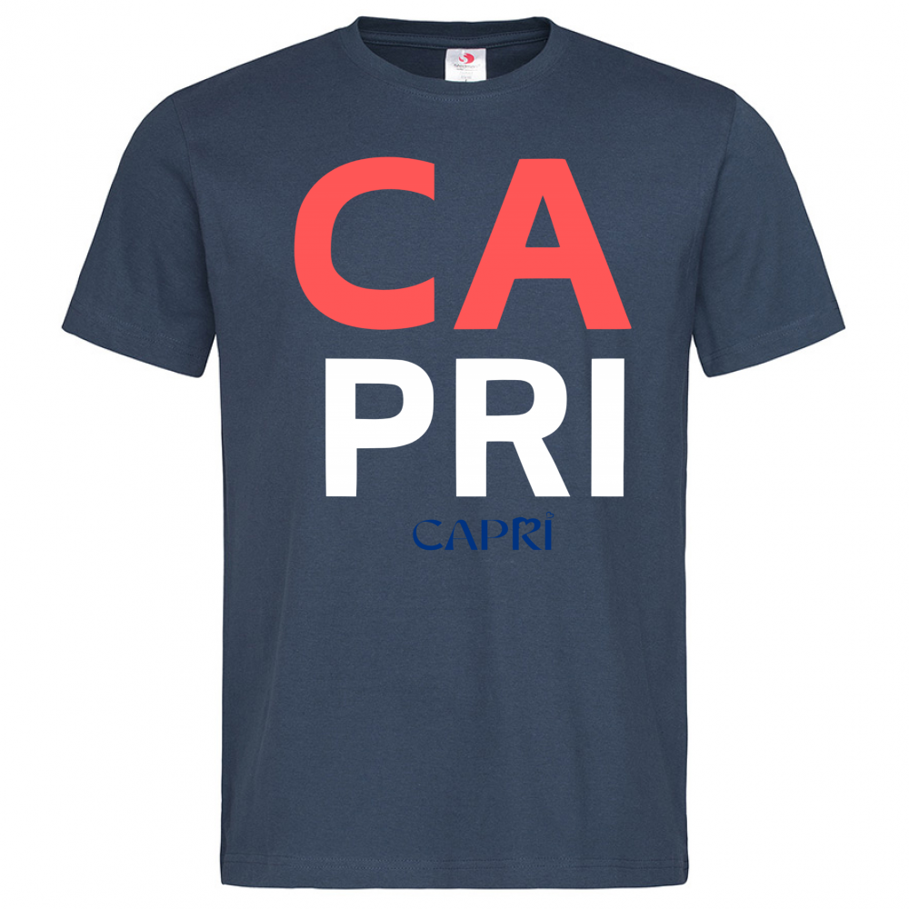 T-Shirt Men Premium CAPRI DESIGN SCRITTA ROSSA