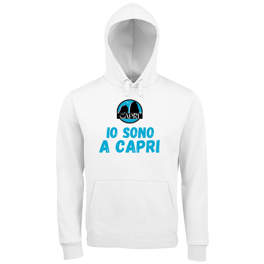 Hoodie Premium Men IO SONO A CAPRI SCRITTA AZZURRA