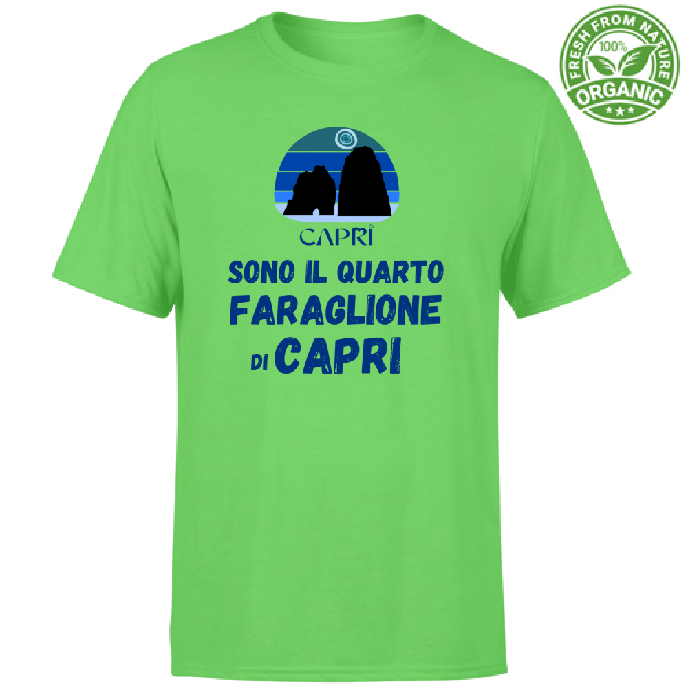 T-Shirt Bambino Organic SONO IL QUARTO FARAGLIONE DI CAPRI SCRITTA BLUE