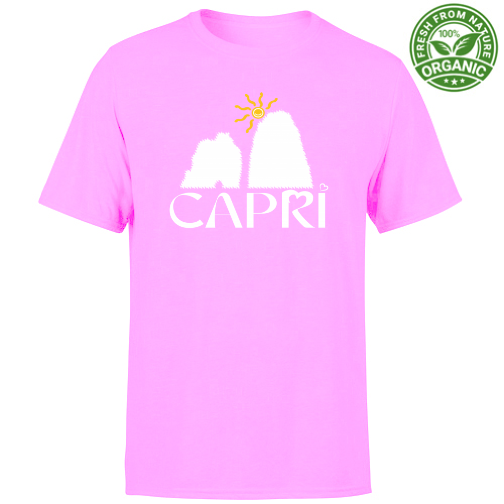 T-Shirt Unisex Organic CAPRI HAPPY FARAGLIONI WHITE