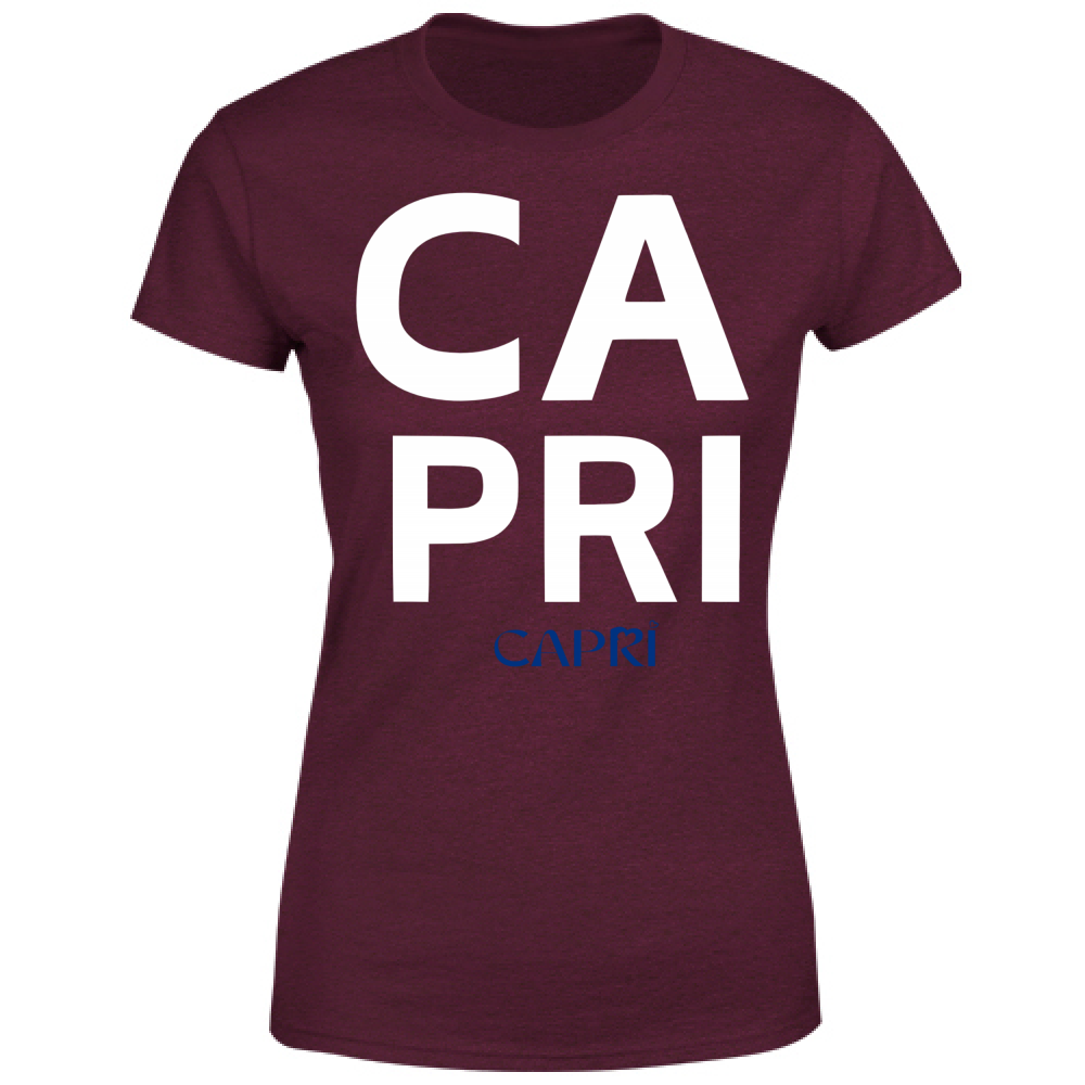 T-Shirt Donna CAPRI DESIGN SCRITTA BIANCA