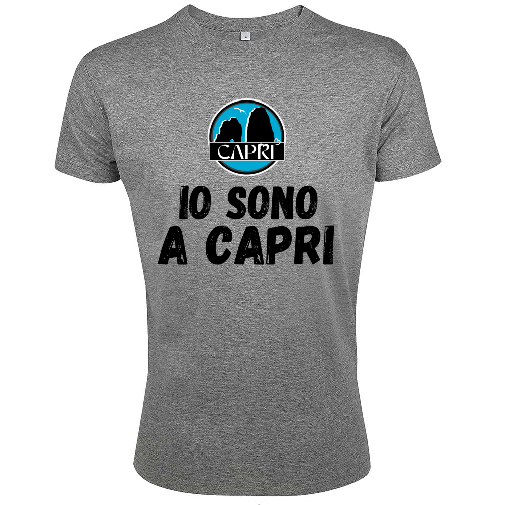 T-Shirt Men Fit IO SONO A CAPRI SCRITTA NERA