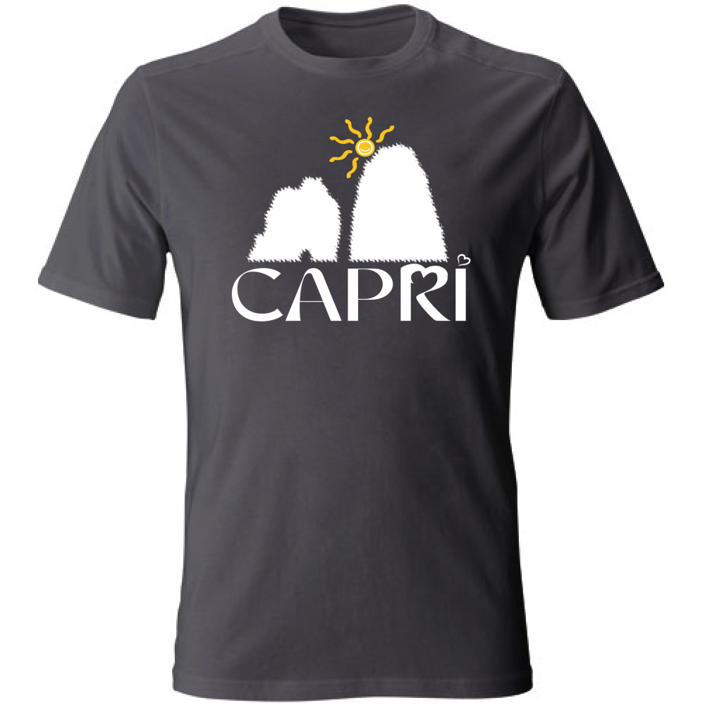 Unisex T-Shirt CAPRI HAPPY FARAGLIONI WHITE