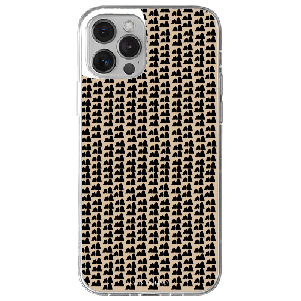 Rubber Cover iPhone 12 FARAGLIONI IN CREAM SMALL AND BLACK