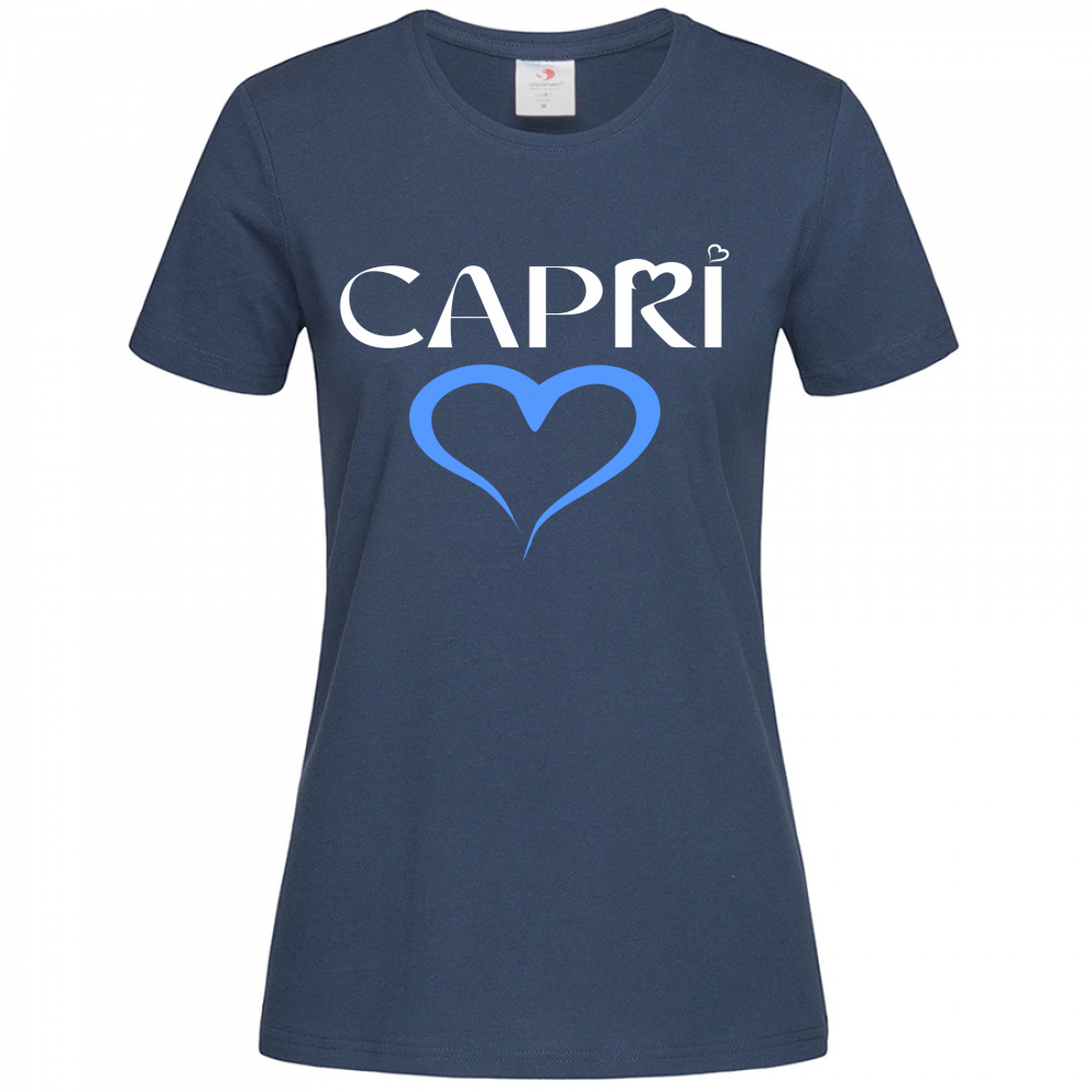 T-Shirt Women Premium CAPRI CUORE AZZURRO