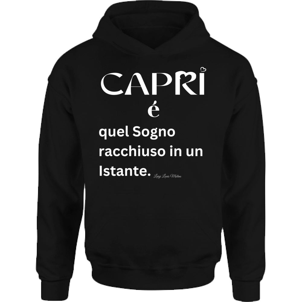 Felpa Bambino con Cappuccio Capri Sogno racchiuso in un istante scritta bianca