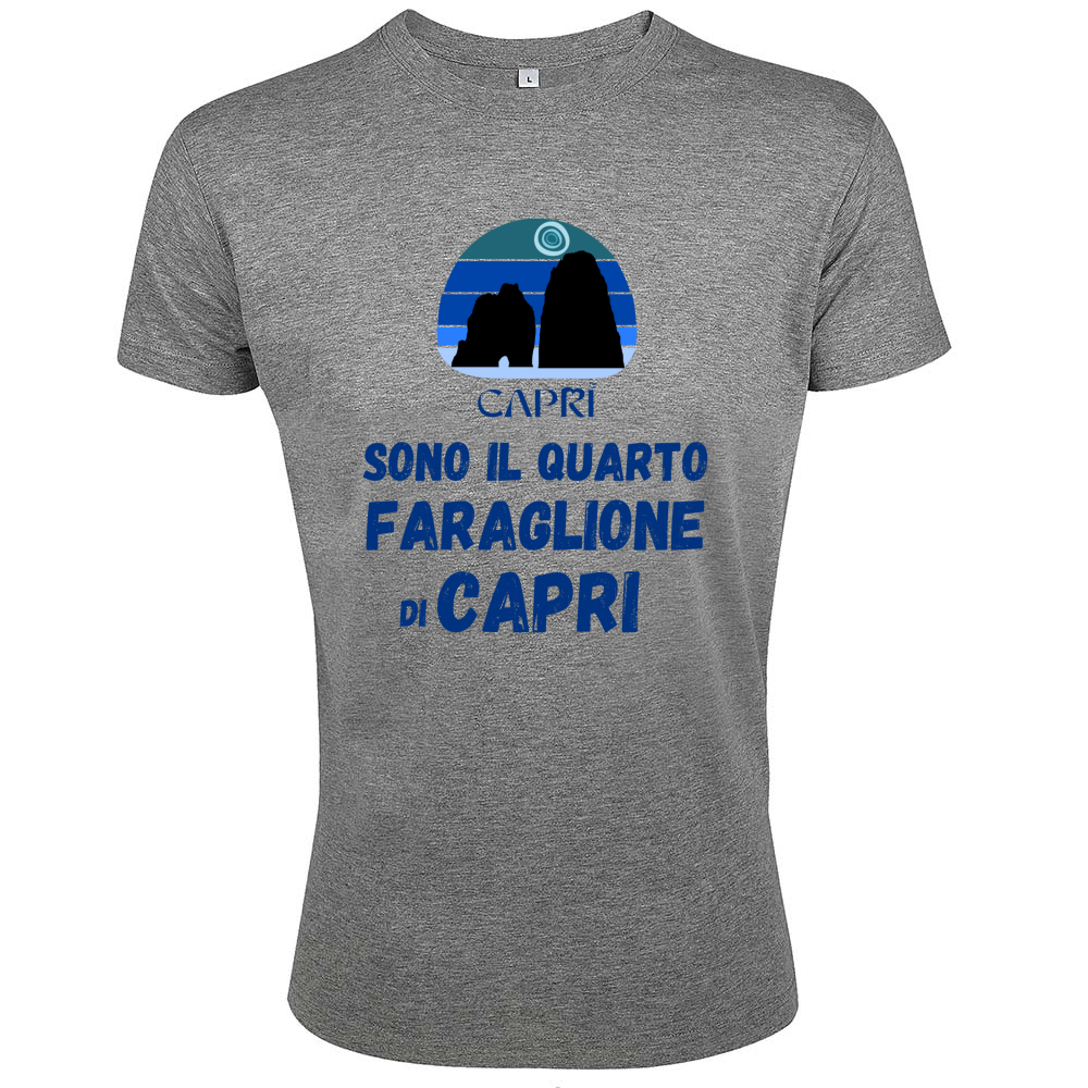 T-Shirt Men Fit SONO IL QUARTO FARAGLIONE DI CAPRI SCRITTA BLUE