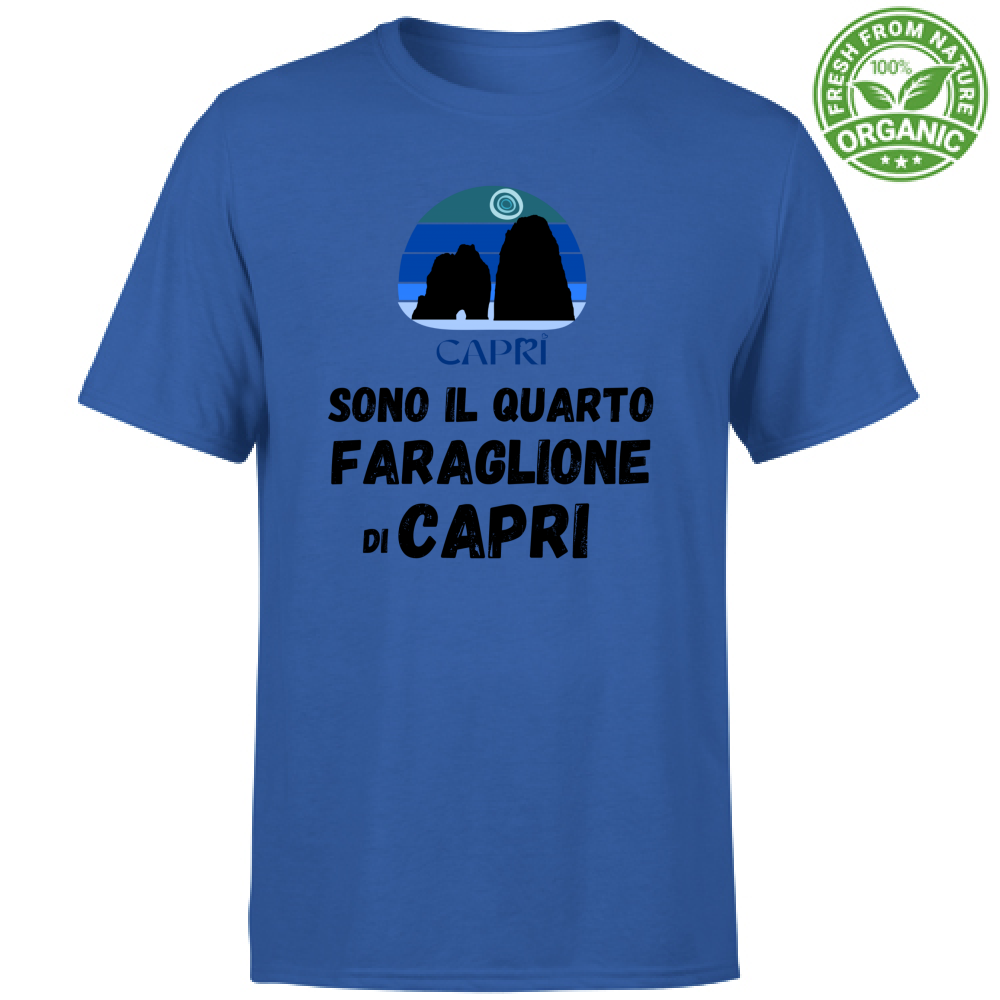 T-Shirt Bambino Organic SONO IL QUARTO FARAGLIONE DI CAPRI SCRITTA NERA