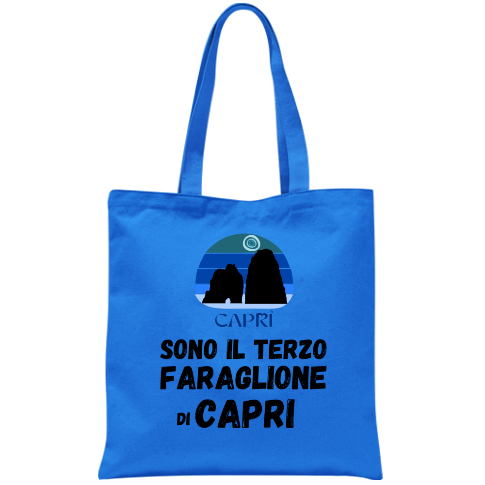 Bag I AM THE THIRD FARAGLIONE OF CAPRI BLACK WRITING