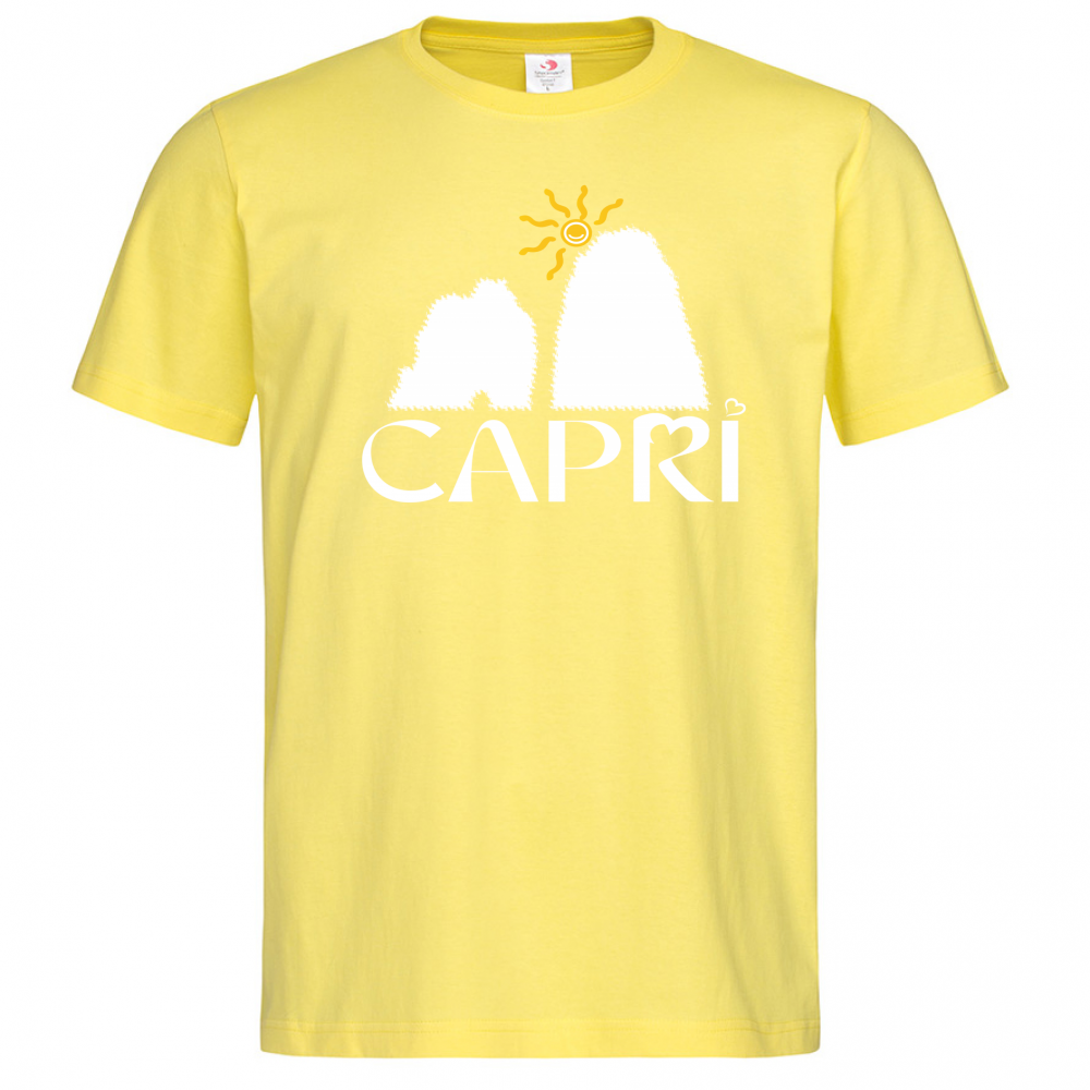 T-Shirt Men Premium CAPRI HAPPY FARAGLIONI WHITE