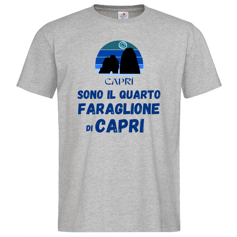 T-Shirt Men Premium SONO IL QUARTO FARAGLIONE DI CAPRI SCRITTA BLUE